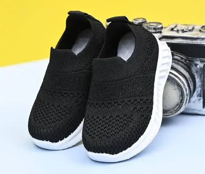 Baby Sneakers 2025 Fashion Children Flat Shoes Infant Kids Baby Girls Boys Solid Stretch Mesh Sport Running Sneakers Shoes