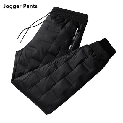 Calças Masculinas de Pena de Pato para Exterior, Acolchoadas, Inverno, 8GG, 7GG, 6GG, Jogger, Quente, Impermeável, Térmica, Tamanhos Grandes, Roupas Resistentes ao Frio