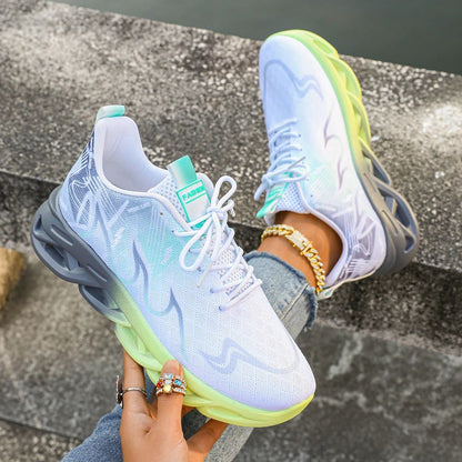 Tênis Casual Feminino Esportivo Respirável Leve Antiderrapante Plano Calçados para Caminhada Corrida ao Ar Livre Tênis Vulcanizado Feminino