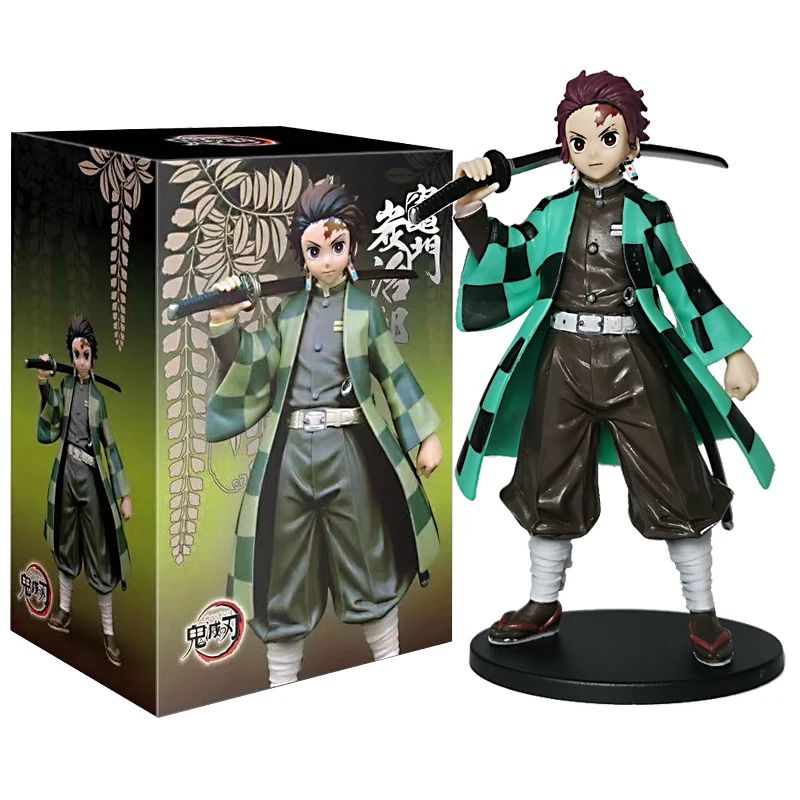 Boneco de Anime Demon Slayer Kimetsu No Yaiba Tanjiro Nezuko Zenitsu Figurine Inosuke Guerreiro Bonecos de Ação Colecionáveis Brinquedo Modelo