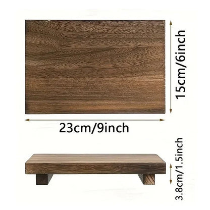 Bandeja de Madeira com Pedestal para Decoração de Banheiro, Organizador de Pia para Sabonete Líquido e Velas Perfumadas, Suporte para Temperos de Cozinha