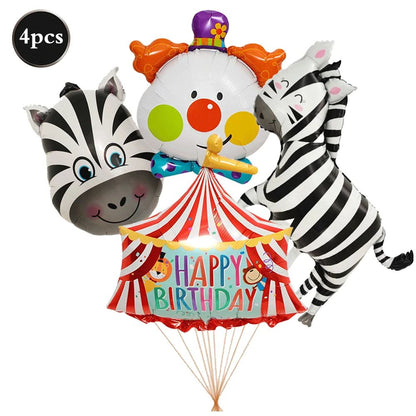 Giant Standing Popcorn Balloon Smiling Clown Foil Balloon for Circus Carnival Theme Party Birthday Christmas Decoration Supplies