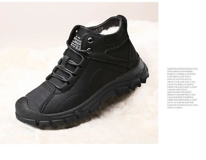 2025 Quente Venda Inverno Novo Sapatos de Algodão Mais Lã Grossa Casual Sapatos Esportivos Masculinos Tênis Cano Alto de Couro Moda Botas de Neve