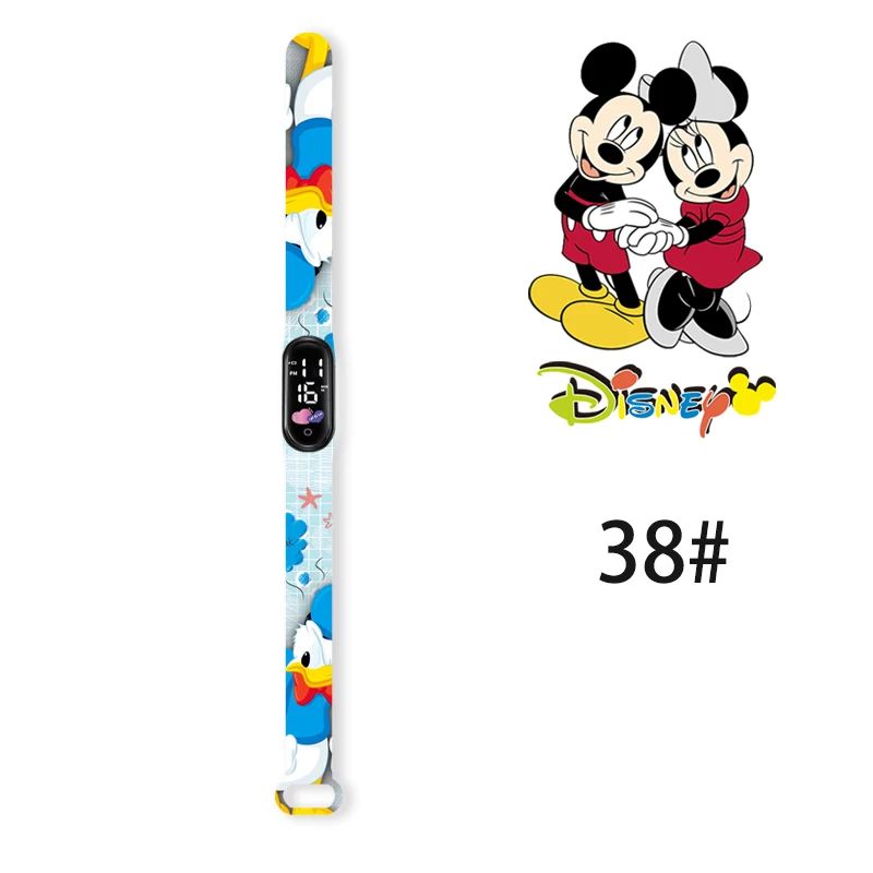 Disney Princess Kids Digital Watch Cartoon Action Figure Snow White LED Touch Waterproof Electronic Watch Toys for Children