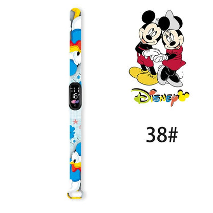 Disney Princess Kids Digital Watch Cartoon Action Figure Snow White LED Touch Waterproof Electronic Watch Toys for Children