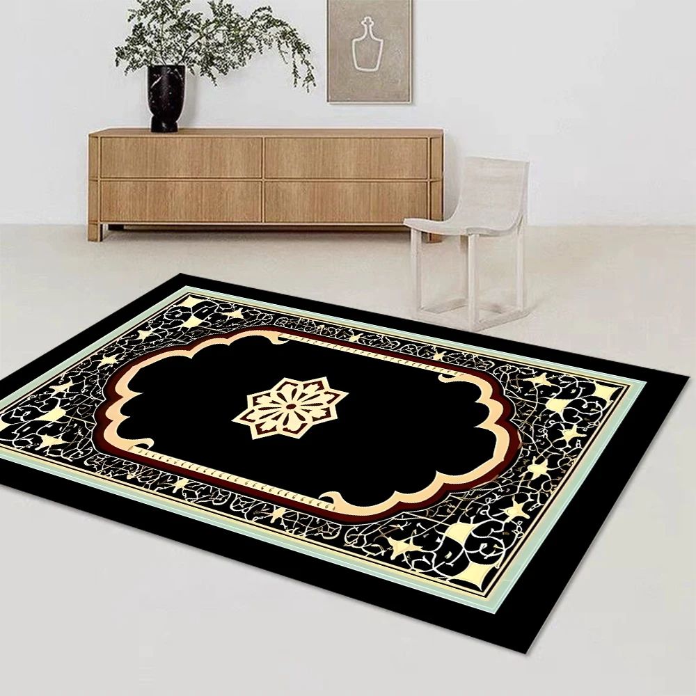 Islamic Muslim Carpet for Living Room Bedroom Bedside Floor Mat Home Lounge Decoration Absorbent Anti-Slip Doormat Prayer Rugs