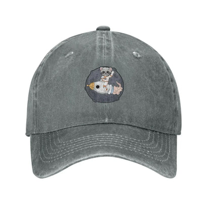 Cute Raccoon in Space Baseball Cap for Men Women Vintage Trucker Hat Hats Dad Caps