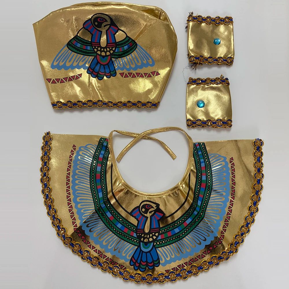 Egypt Nile Pharaoh Cleopatra Costume for Women Men Boys Girls Family Halloween New Year Party Fancy Dress