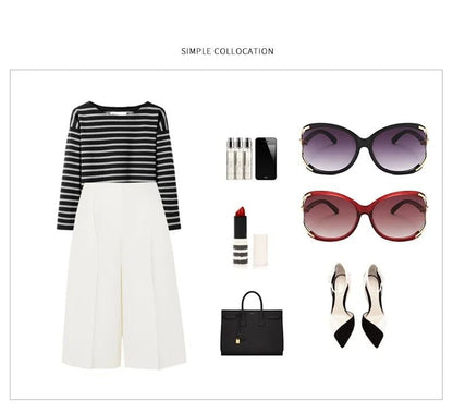 Women Sunglasses Trendy Celebrity-style Round Large-frame Stylish Sun Glasses with Camellia Hollow-out Accent Decorations