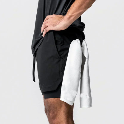 Shorts Masculino Dragon Ball Camada Dupla Son Goku Verão Anime Japonês Falso Duas Peças Esportivo Fitness Secagem Rápida