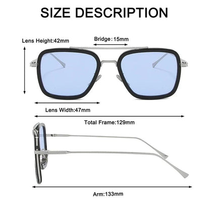 Óculos de Sol Infantis Polarizados de Luxo Estilo Tony Stark Óculos de Sol Quadrados para Crianças Meninos Meninas Oculos Retrô Homem de Ferro