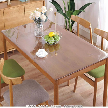 Rectangular Tablecloth, Transparent Table Cloth, Table Protector, Heat Resistant Waterproof Anti-Scratch Tablecloth