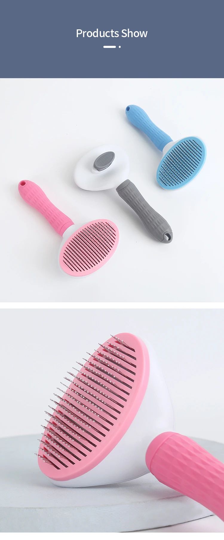 Escova de Pelo para Gatos e Cães Pente de Grooming e Cuidado Escova de Gatos Pente de Aço Inoxidável para Cães de Pelo Longo Limpeza de Animais de Estimação Acessórios para Gatos e Cães
