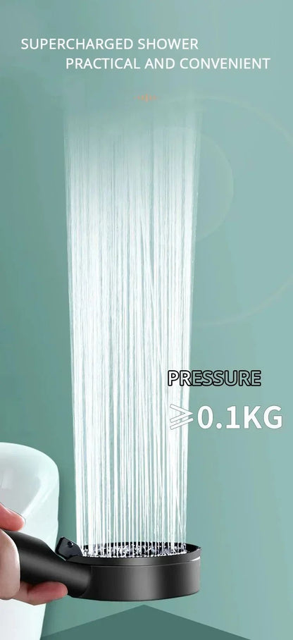 5 Mode Handheld Shower Head High Pressure Water Booster Massage Spray Jet with Anti Leak Proof Hose for Bathroom Household Bath
