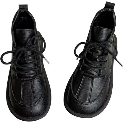 Shoes for Women 2025 New Retro Casual Solid Women's Flats Round Toe Flat Shoes for Women Lace-up Outdoor Anti-slip Women's Shoes