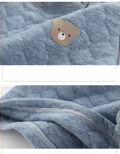 Kid Pajamas Set Boys Girls Cotton-padded Pjs Top and Pants Unisex 3 layers to Keep Thick Warm Clothes Toddler Clothing Clothes