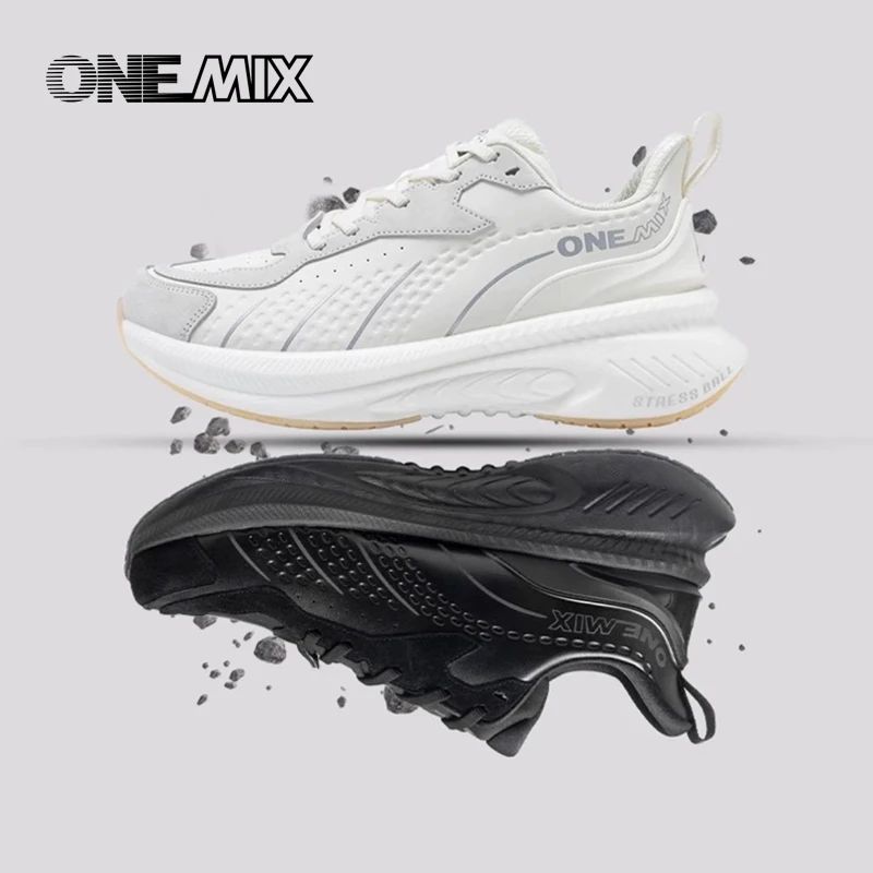 Tênis de Corrida de Treino de Inverno ONEMIX 2025 para Homens Tênis Esportivos de Couro Quente Resistente ao Desgaste Feminino Tênis de Caminhada para Corrida