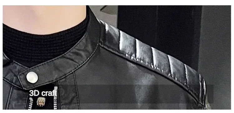 Stand Collar Solid Color White Black Leather Jacket Zip Up PU Coat Men's Motorcycle Leather Jacket Male Spring Autumn Casual