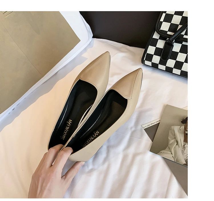 Women Fashion Pointed Toe Slip on Shoes Summer Woman Loafers Comfortable Ladies Yellow Boat Shoes Autumn Flats Zapatos Mujer