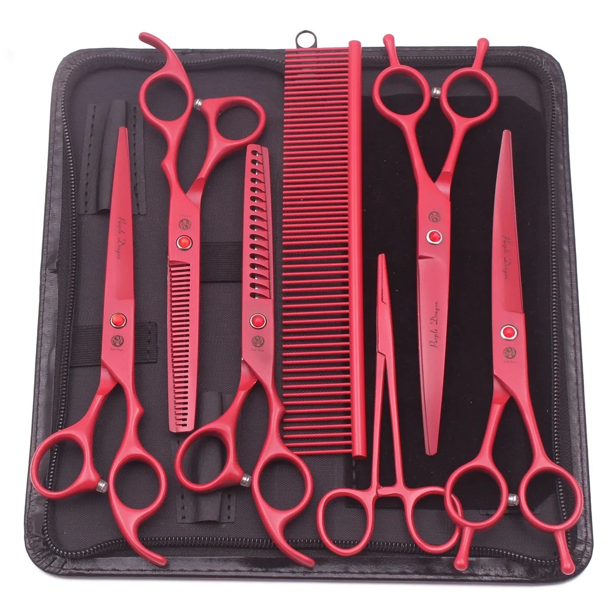 Kit de Tesouras para Tosa Purple Dragon 7" 6.5" de Aço Inoxidável para Pet Tesouras Curvas Tesouras Desbastadoras Tesouras Retas Chunker Z3002