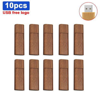 10 unidades/lote Logotipo Personalizado Madeira Casamento Presente USB 2.0 Flash Drive 4GB 8GB 16GB 32GB Pendrive Mini Criativo Pen Drive Memória U Stick
