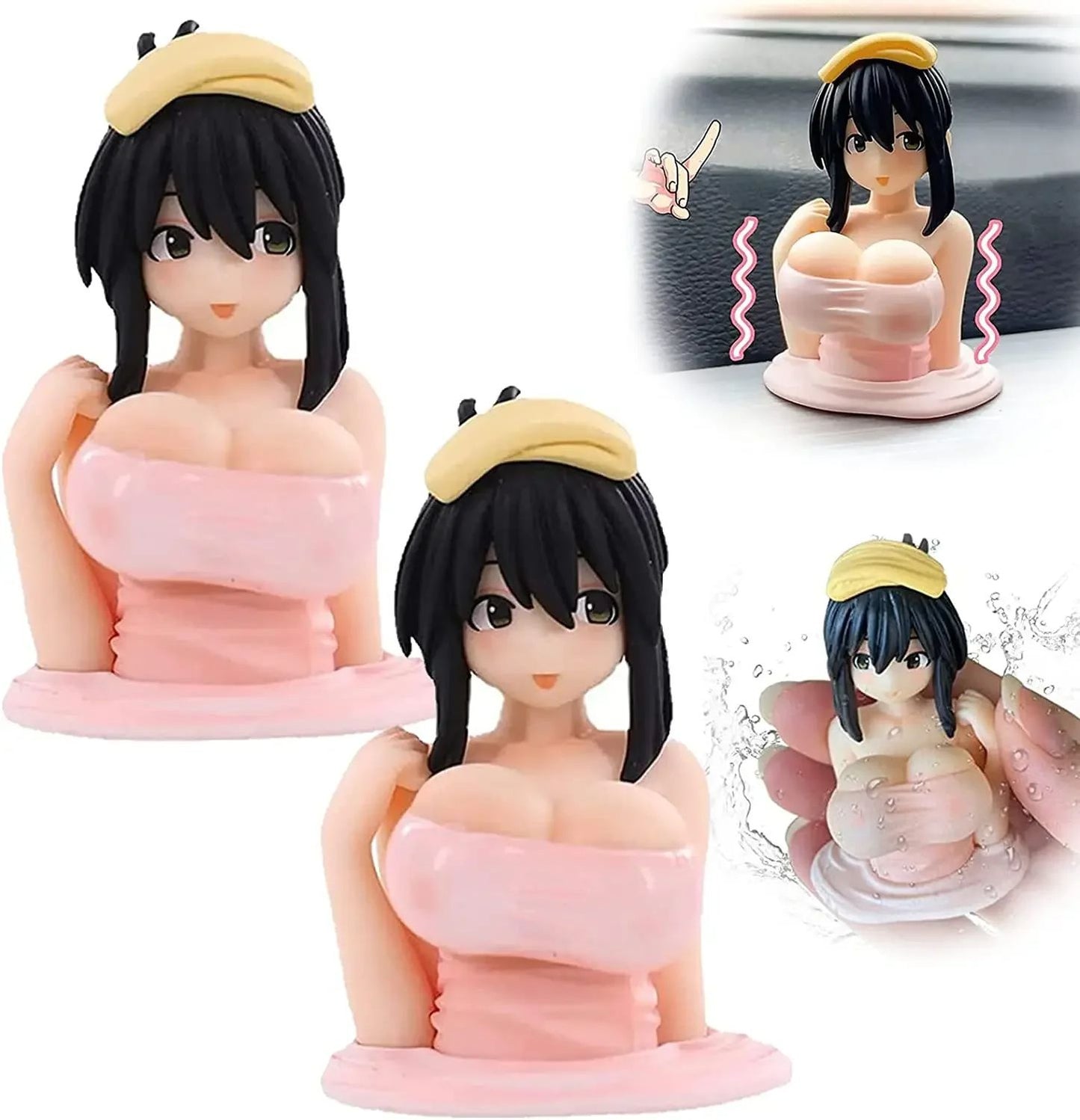 1/2 unidades Suporte de Celular para Carro Biquíni Menina Praia Desenho Anime Bonito Kanako Peito Balançando Ornamentos Decoração Painel Carro Interior