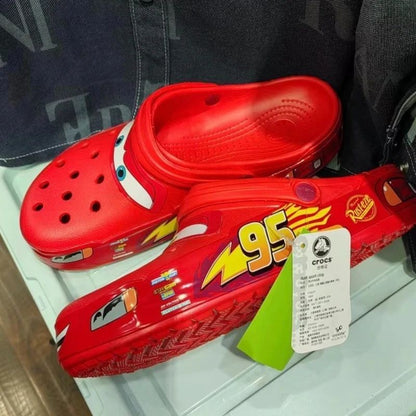 Disney Mcqueens Pixar Desenho Animado Chinelos Sólidos Impermeáveis Sandálias ao Ar Livre Casuais Respiráveis com Tira no Tornozelo Sapatos de Eva Presente