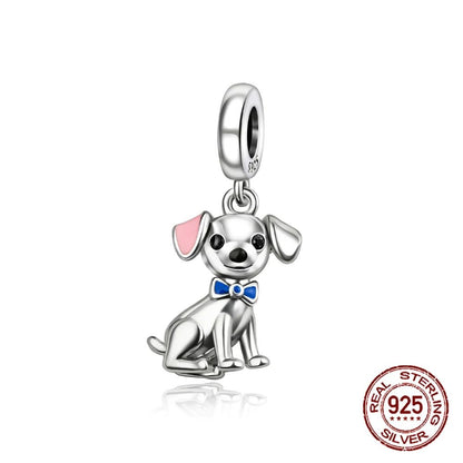 925 Sterling Silver Dog Charms French Bulldog Poodle German Shepherd Beagle Dachshund Pendants Fit Bracelets DIYJewelry Gift