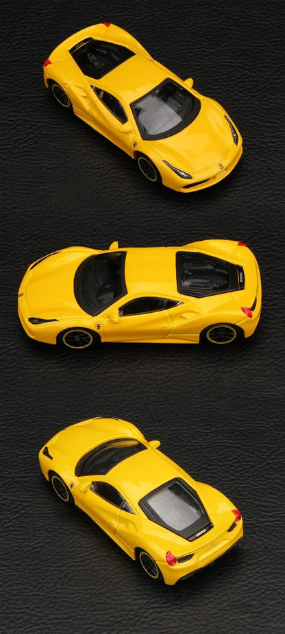 New In Stock Bburago 1:64 Ferrari 812 Competizione Yellow Alloy Miniature Ferrari Datyona Sp3 Sports Diecast Model Custom Toys