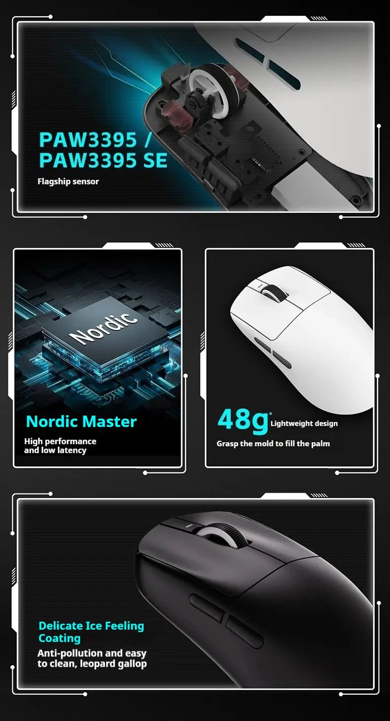 VGN Vxe Dragonfly R1 SE E-Sports Wireless Mouse Game Long Battery Life Paw3395 Lightweight Ergonomic Three-Mode Bluetooth Mouse