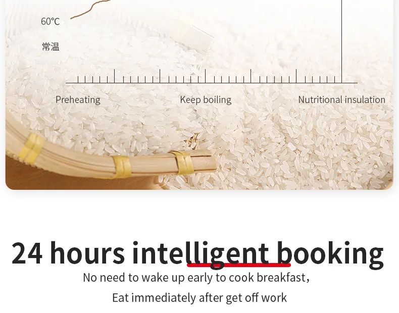 Panela de arroz elétrica inteligente de luxo, requintada, antiaderente, com baixa concentração de açúcar, 5L, para atacado