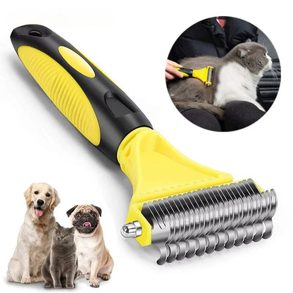 New Arrival Stainless Double-sided Pet Cat Dog Comb Brush Professional Large Dogs Open Knot Rake Knife Pet Grooming Supplies