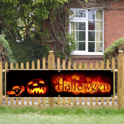 60X240cm Halloween Banner Flag Polyester Printed Garage or Outdoor Decoration Tapestry