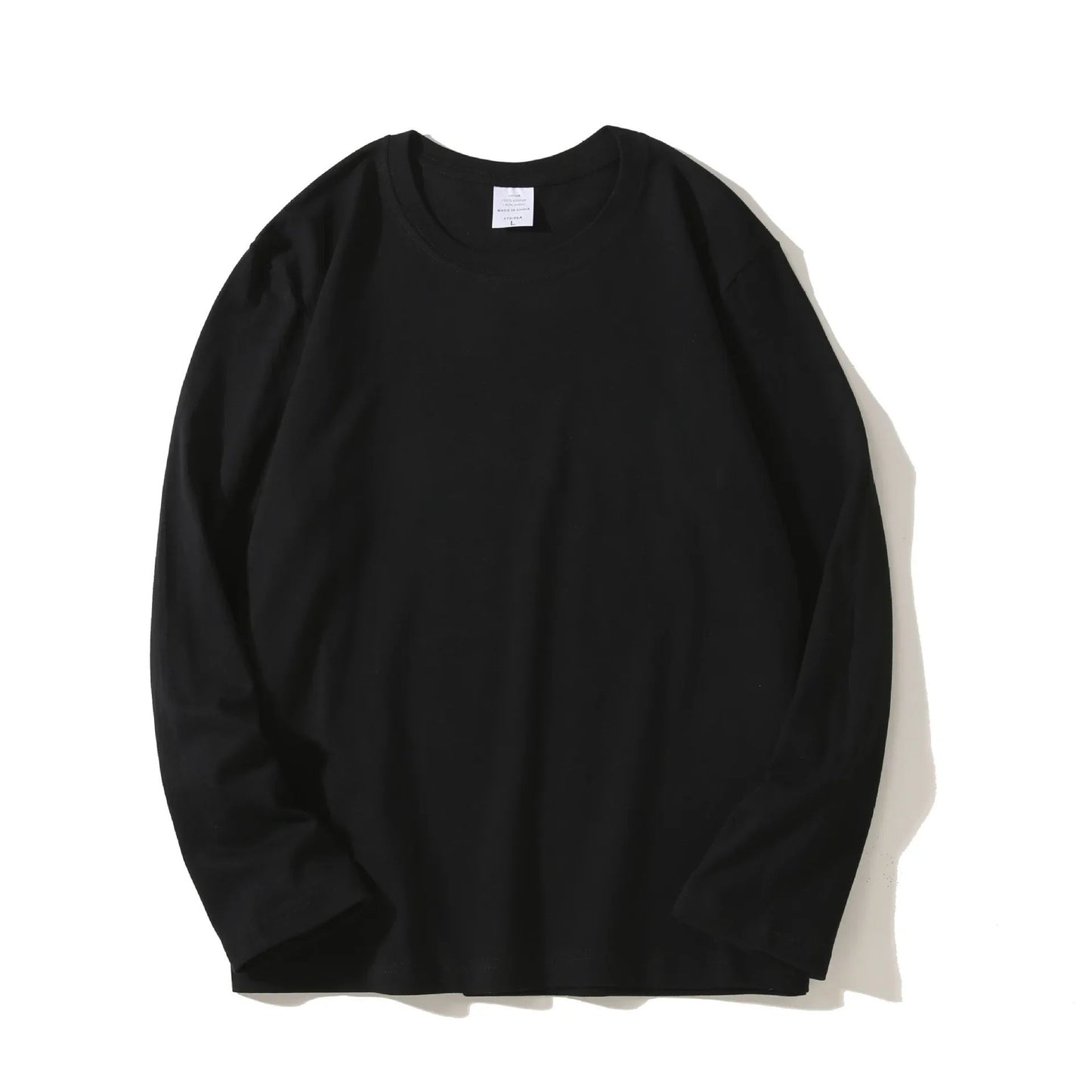 Heavy Cotton Men's Long Sleeve T Shirt Solid Color Cotton Bottom Shirt Half Sleeve 100% Cotton T Shirt Korean Tee