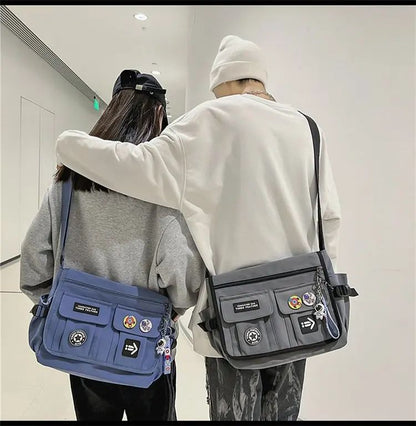 Harajuku Men Nylon Crossbody Bags for Women Messenger Bag Girls School Book Bags Youth Canvas Handbags Shoulder Bag Sac Bolsas