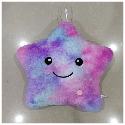 Luminous Star Plush Throw Pillow Bright Led Light Star Stuffed Cushion Sofa Decorative Pillow Office Sleeping Back Cushion Decor