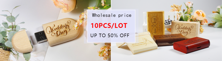 JASTER 10 unidades/lote (LOGOTIPO personalizável) Pen Drive USB 2.0 de Madeira 4GB 8GB 16GB 32GB 64GB 128GB Memory Stick Presente de Casamento