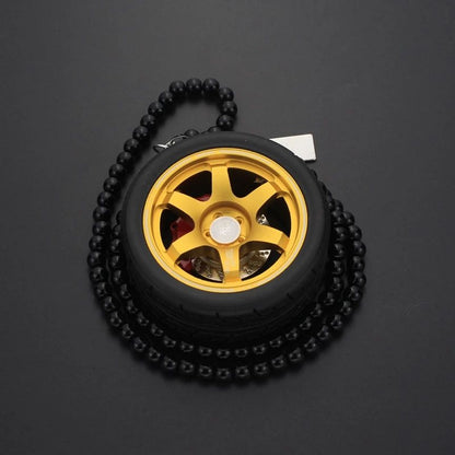 Car Mirror Rearview Pendant Auto Interior Decor Pendants Aluminum Wheel With Shock Absorber Ornament Hanging Accessories