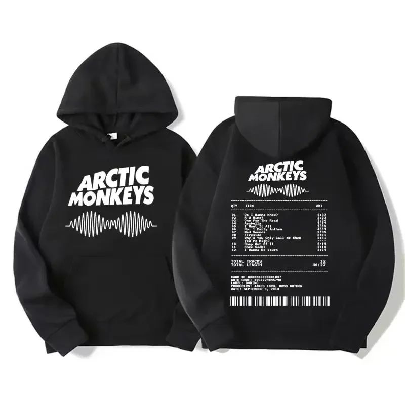 Retro Rock Arctic Monkey Music Band Men Plussize Hooded Sweatshirt Retro Y2k Hip Hop Punk Heavy Metal Street Casual Clothing Top