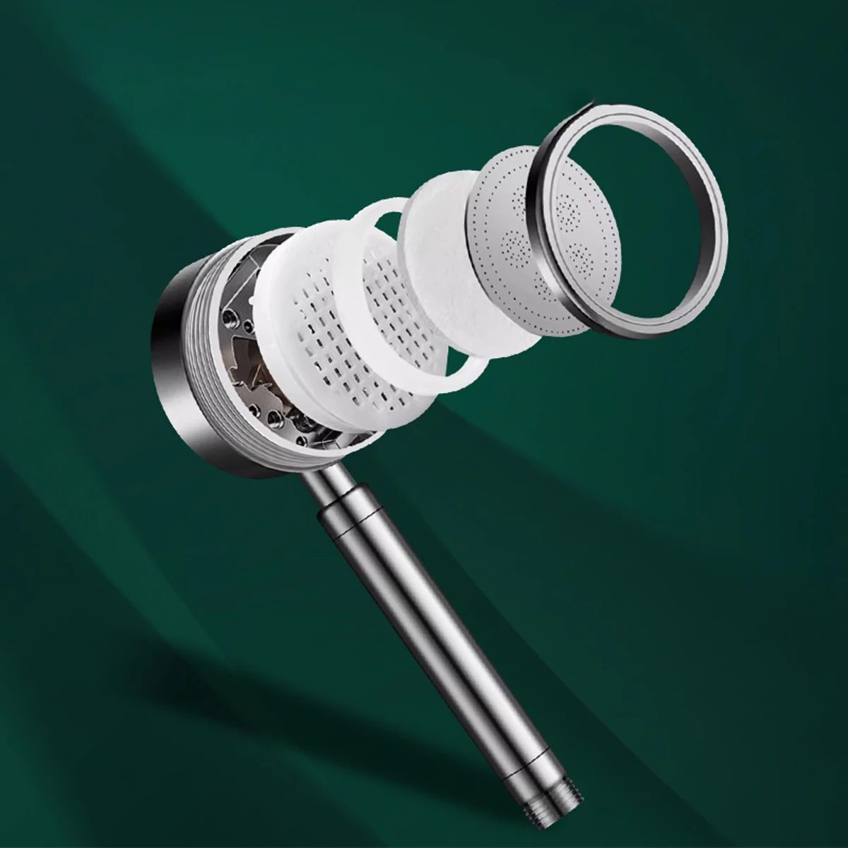 SUS 304 Stainless Steel Bathroom Handheld Shower Head High Pressure Water Saving Sprayer Nozzle Supercharged Rainfall Showerhead