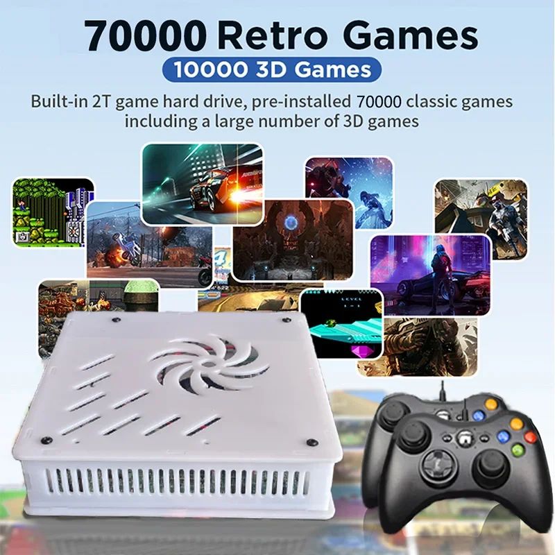 2026 New X8 Retro Game Console 500GB | 70,000+ Games | 60+ Emulators | 4K HD | Plug & Play | PS2 Wii PSP GC N64 Xbox Dual System