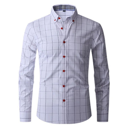 Brand New Men Shirt Male Dress Shirts Plaids Men's Casual Long Sleeve Business Formal Plaid Men's Shirt Camisa Social