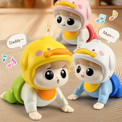 1PC Crawling Doll Baby Toy with Music, Aged 0-1, Learning Crawling Guidance and Head Up Training