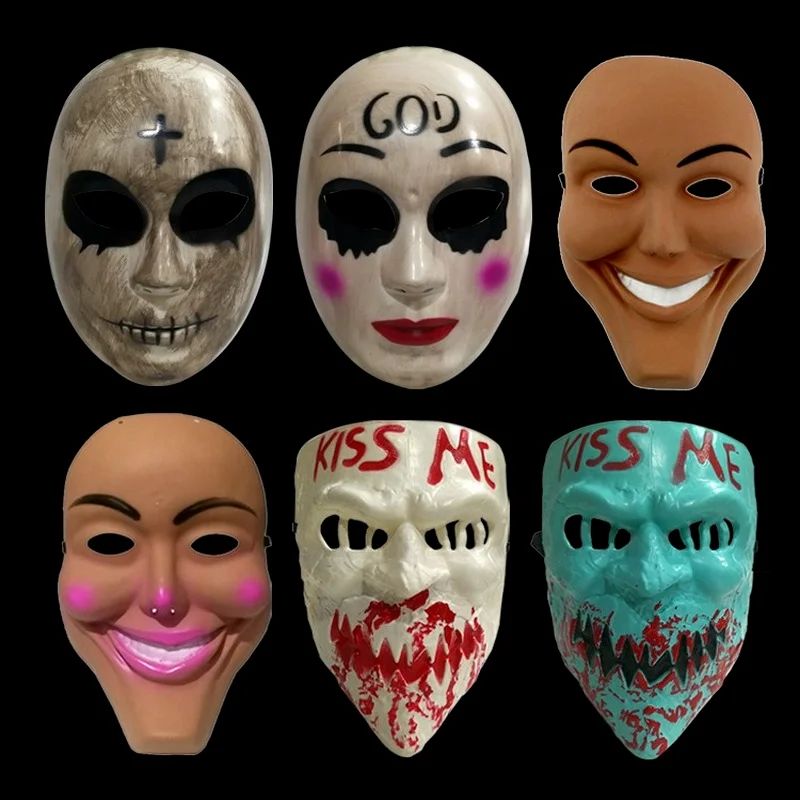 Human Removal Plan Mask Evil Smiley Bleeding Mask Men and Women Kiss Me Mask Halloween Mask Human Removal Plan Cosplay Mask
