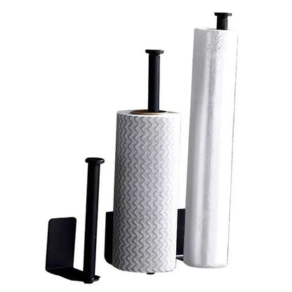 Stainless Steel Paper Towel Holder Self Adhesive Toilet Roll Paper Holder No Punching Kitchen Bathroom Lengthen Storage Rack