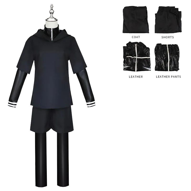 Anime Tokyo Ghoul Cosplay Kaneki Ken Cosplay Costumes Uniform Masks Hoodie Jacket Pants Shorts Full Set Outfits Wig Men