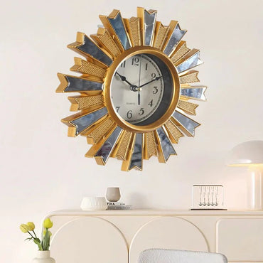 Vintage Wall Clock Room Design Round Silent Clocks Wall Mounted Wooden Carfts Decoration Silent Clocks Wall Art