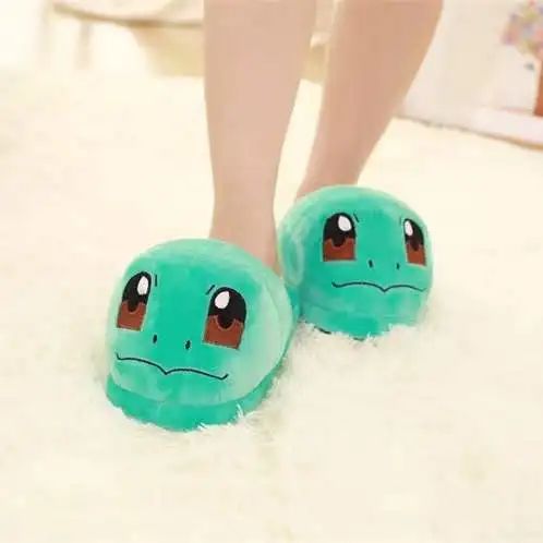 Pokémon Desenho Animado Pikachu Pelúcia Algodão Anime Sapatos Sapatilhas Rasas de Veludo Sapatos de Costura Pantufas Fofas de Casal Pai-Filho