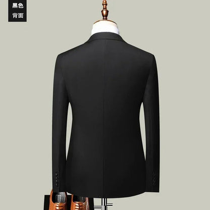 S-8XL Blazer New Men's Fashion Business Solid Color British Style Professional Work Groom Wedding Dress Best Man Blazer Jacket