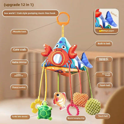 Brinquedos de Chocalho para Bebês Animais de Berço Carrinho de Bebê para Recém-Nascidos Brinquedos de Boneca de Pelúcia Educativos para Treinamento de Habilidades de Agarrar para Bebês de 0 a 12 Meses
